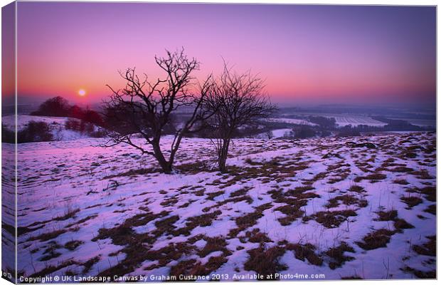 Winter Sunset Canvas Print by Graham Custance