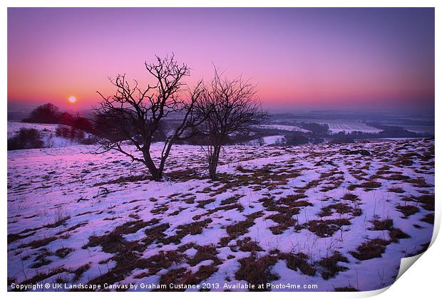 Winter Sunset Print by Graham Custance