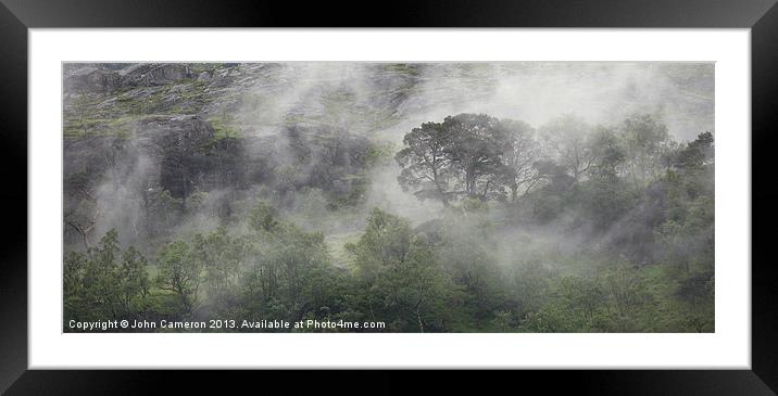 Mist in Glen Nevis. Framed Mounted Print by John Cameron