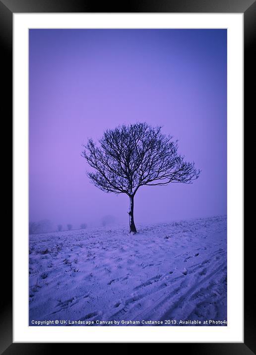 Lone Tree in Winter Framed Mounted Print by Graham Custance