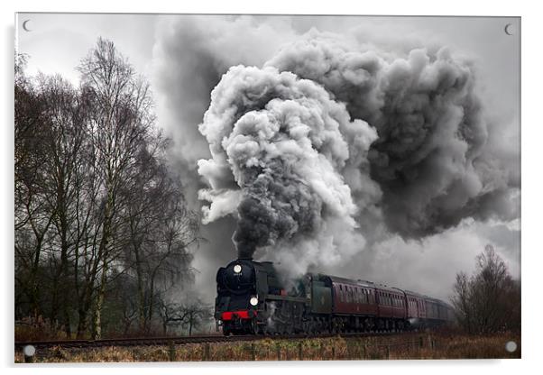 A historic steam locomotive produces volcanic exha Acrylic by Ian Duffield