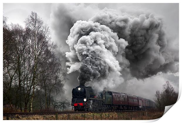 A historic steam locomotive produces volcanic exha Print by Ian Duffield