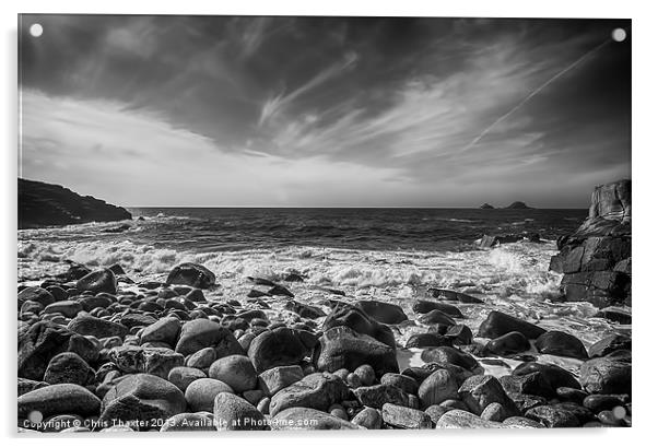 Cot Valley Porth Nanven 4 Black and White Acrylic by Chris Thaxter