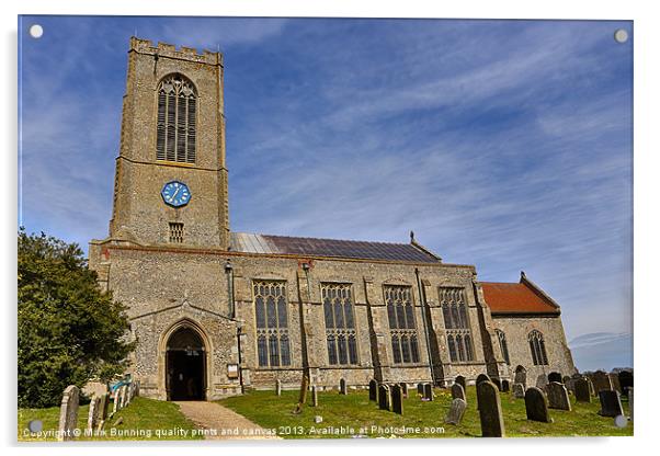 Swanton Morley Church Acrylic by Mark Bunning