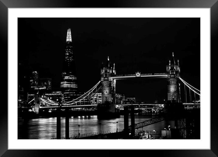 The Shard and Tower Bridge Framed Mounted Print by David Pyatt