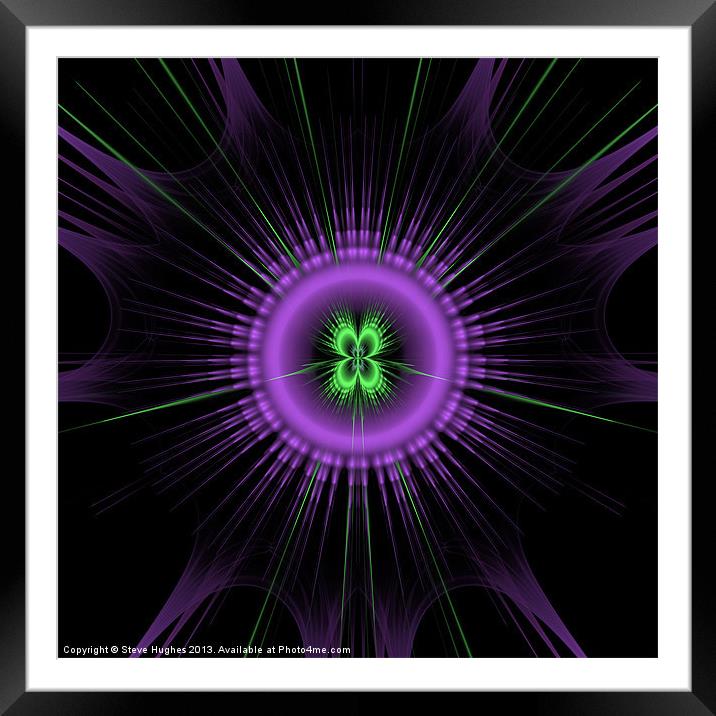 Purple and Green fractal art Framed Mounted Print by Steve Hughes
