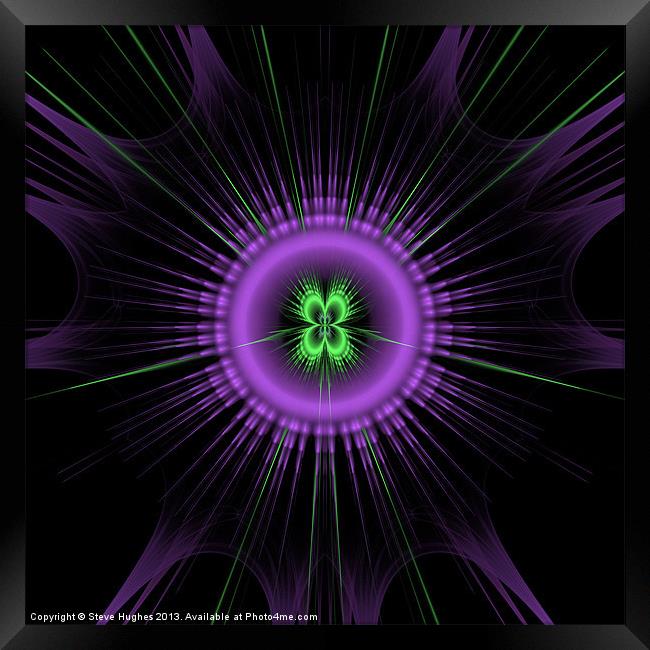 Purple and Green fractal art Framed Print by Steve Hughes