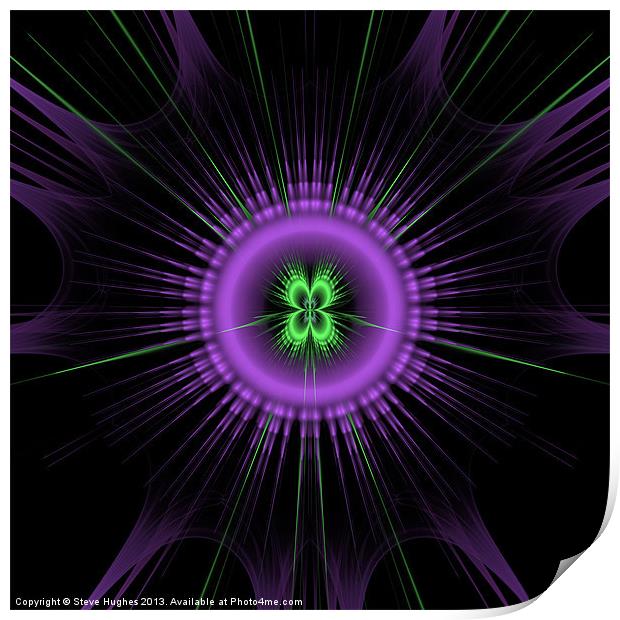 Purple and Green fractal art Print by Steve Hughes