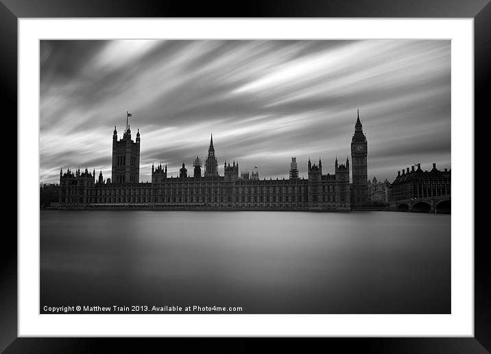 Moody Parliament Framed Mounted Print by Matthew Train