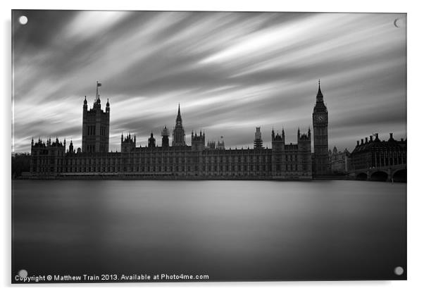 Moody Parliament Acrylic by Matthew Train