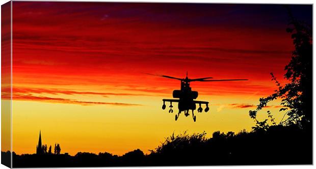 Apache helicopter sky, sunset Canvas Print by Catherine Davies