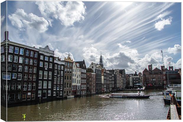 Amsterdam Canal. Canvas Print by Buster Brown