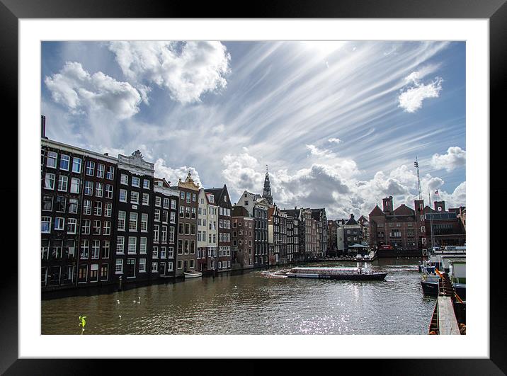 Amsterdam Canal. Framed Mounted Print by Buster Brown
