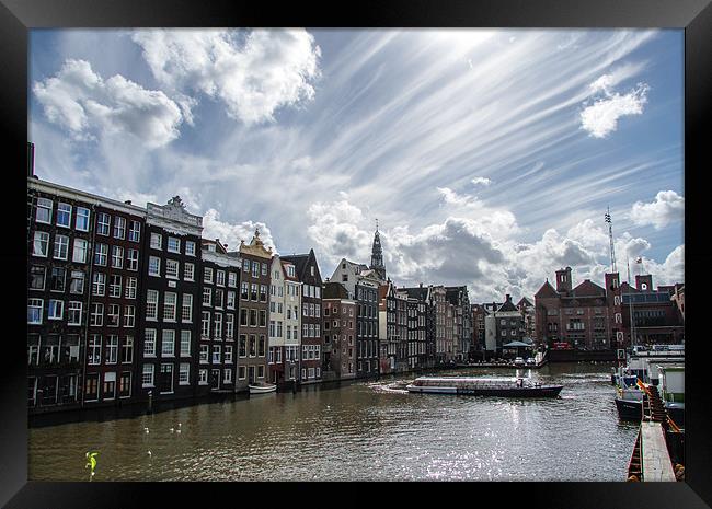 Amsterdam Canal. Framed Print by Buster Brown