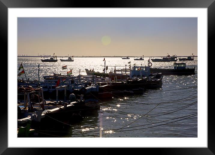 Twilight at Dwarka Harbor Framed Mounted Print by Arfabita  