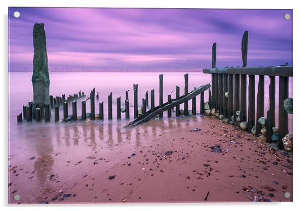 Caister Beach at Dawn Acrylic by Stephen Mole