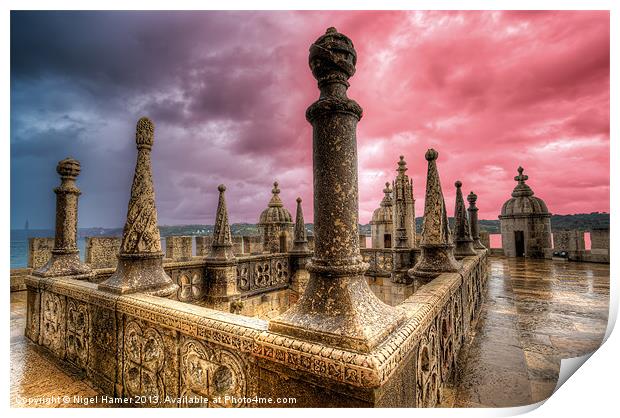 Tower of Belem Print by Wight Landscapes