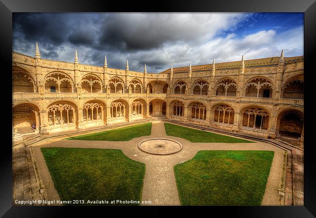 Monastery dos Jeronimos Cloisters Framed Print by Wight Landscapes
