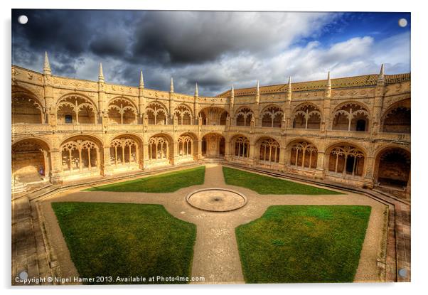 Monastery dos Jeronimos Cloisters Acrylic by Wight Landscapes
