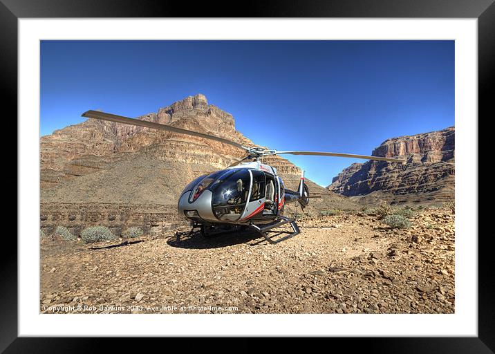 Chopper in the Canyon Framed Mounted Print by Rob Hawkins