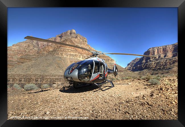 Chopper in the Canyon Framed Print by Rob Hawkins