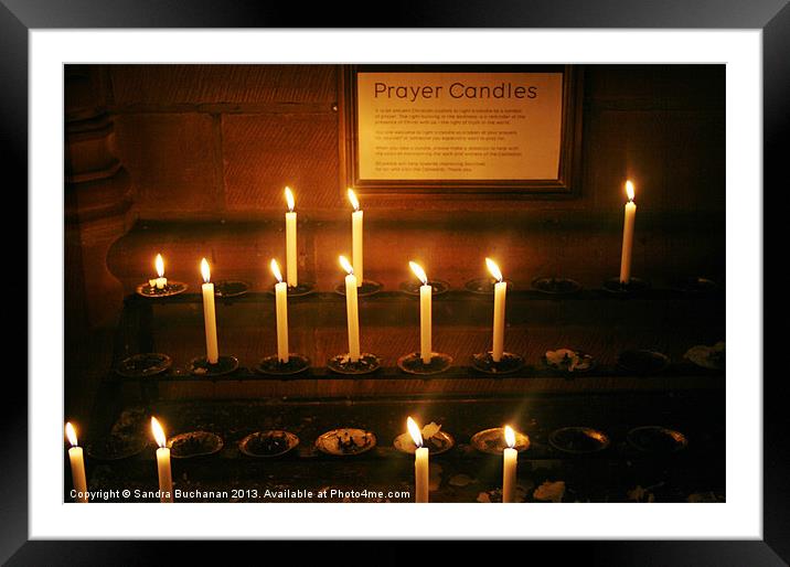Prayer Candles Framed Mounted Print by Sandra Buchanan