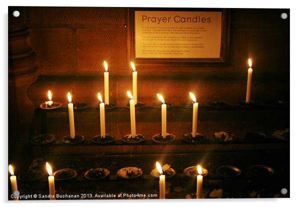Prayer Candles Acrylic by Sandra Buchanan