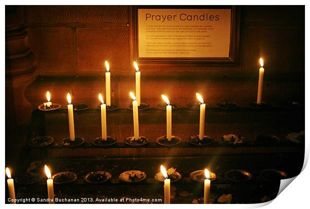 Prayer Candles Print by Sandra Buchanan