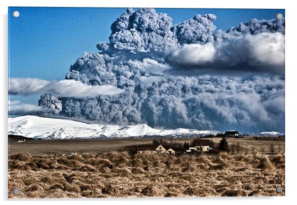 Eyjafjallajökull eruption Acrylic by Jón Sigurjónsson