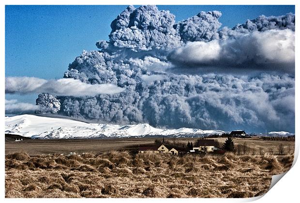 Eyjafjallajökull eruption Print by Jón Sigurjónsson