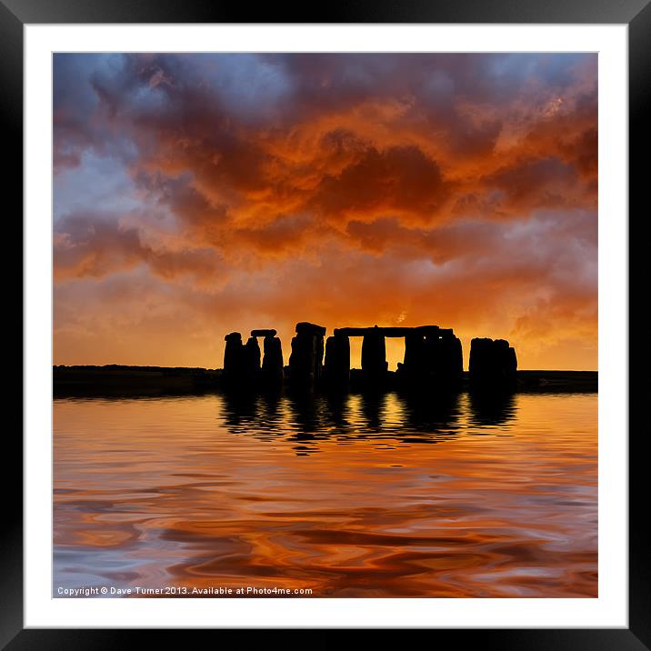 Stonehenge Framed Mounted Print by Dave Turner