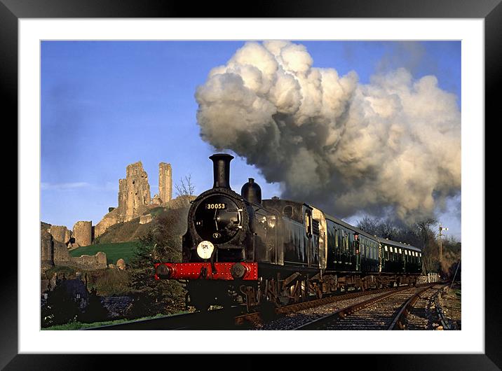 Purbeck local steam train. Framed Mounted Print by Ian Duffield