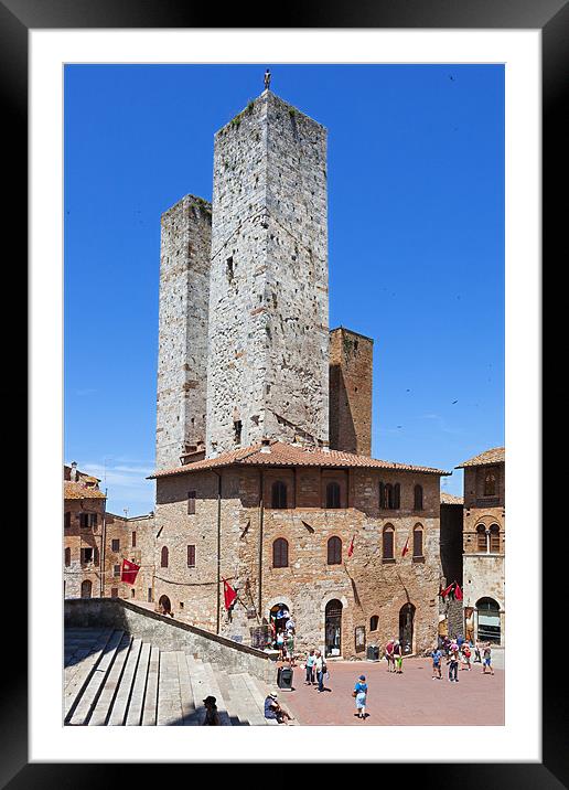 Fascinating San Gimignano towers Framed Mounted Print by Ian Duffield