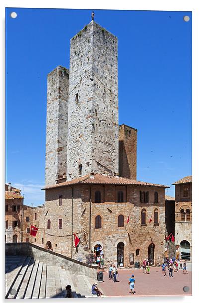 Fascinating San Gimignano towers Acrylic by Ian Duffield