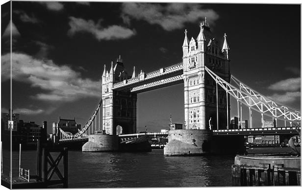 Tower Bridge moody monochrome Canvas Print by Ian Duffield