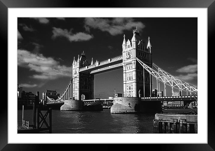 Tower Bridge monochrome Framed Mounted Print by Ian Duffield