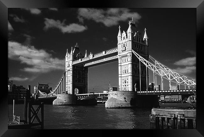 Tower Bridge moody monochrome Framed Print by Ian Duffield