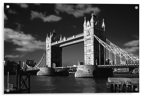 Tower Bridge moody monochrome Acrylic by Ian Duffield