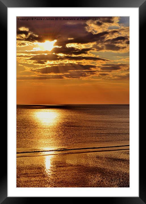 Sunset Shimmer Framed Mounted Print by Paula J James