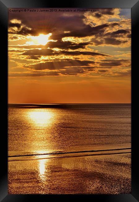 Sunset Shimmer Framed Print by Paula J James