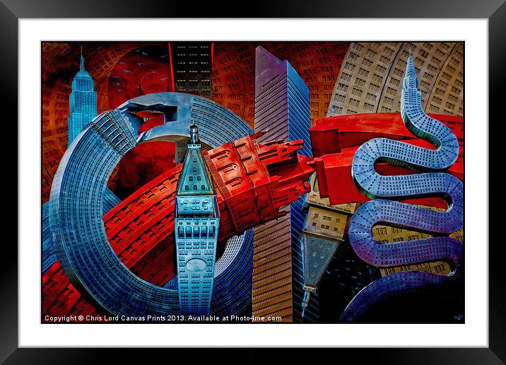 New York Sculpture City Framed Mounted Print by Chris Lord
