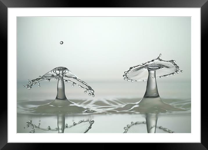 fluid Art droplet splash Framed Mounted Print by Terry Pearce