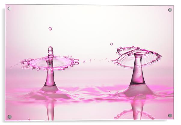 fluid Art droplet splash Acrylic by Terry Pearce
