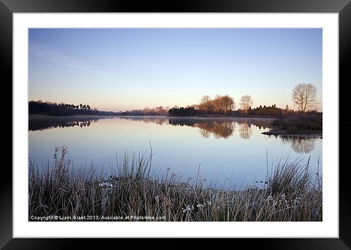Frost & Mist, Lynford Water, Norfolk Framed Mounted Print by Liam Grant
