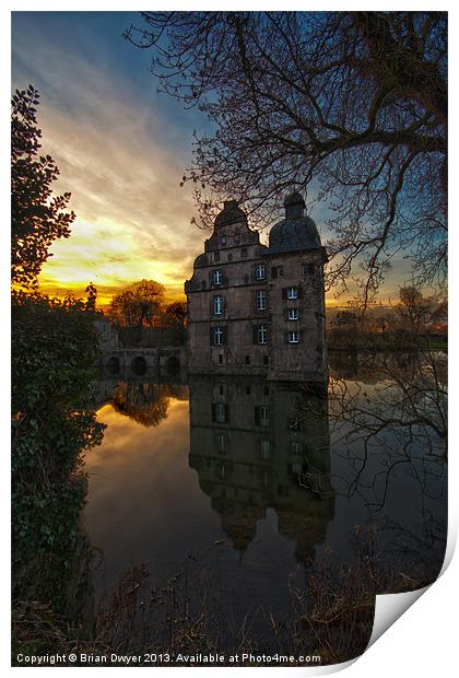 Moated castle Bodelschwingh 2 Print by Brian O'Dwyer