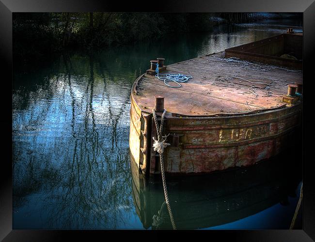 Rusty Barge Framed Print by Mark Llewellyn