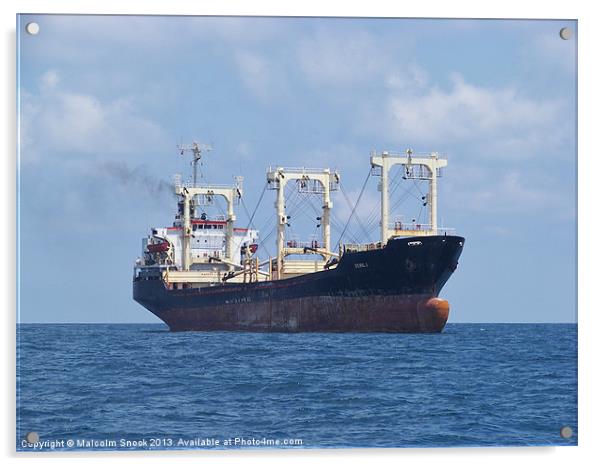 Cargo Ship Beril I Acrylic by Malcolm Snook