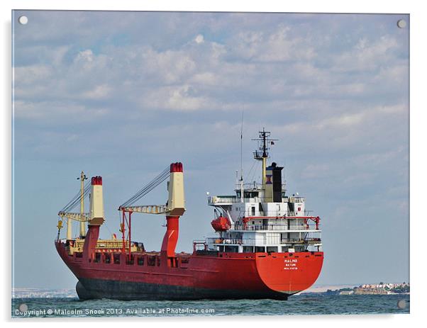 Cargo Ship Malmo Acrylic by Malcolm Snook