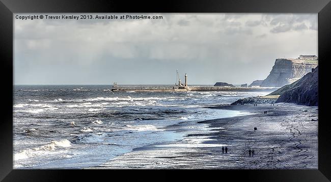 Along the Beach to Whitby Framed Print by Trevor Kersley RIP