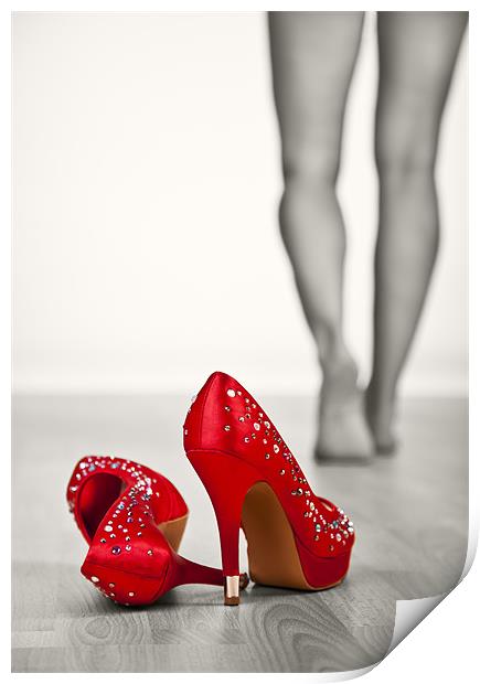 Kicking off Red High Heels Print by Steven Clements LNPS